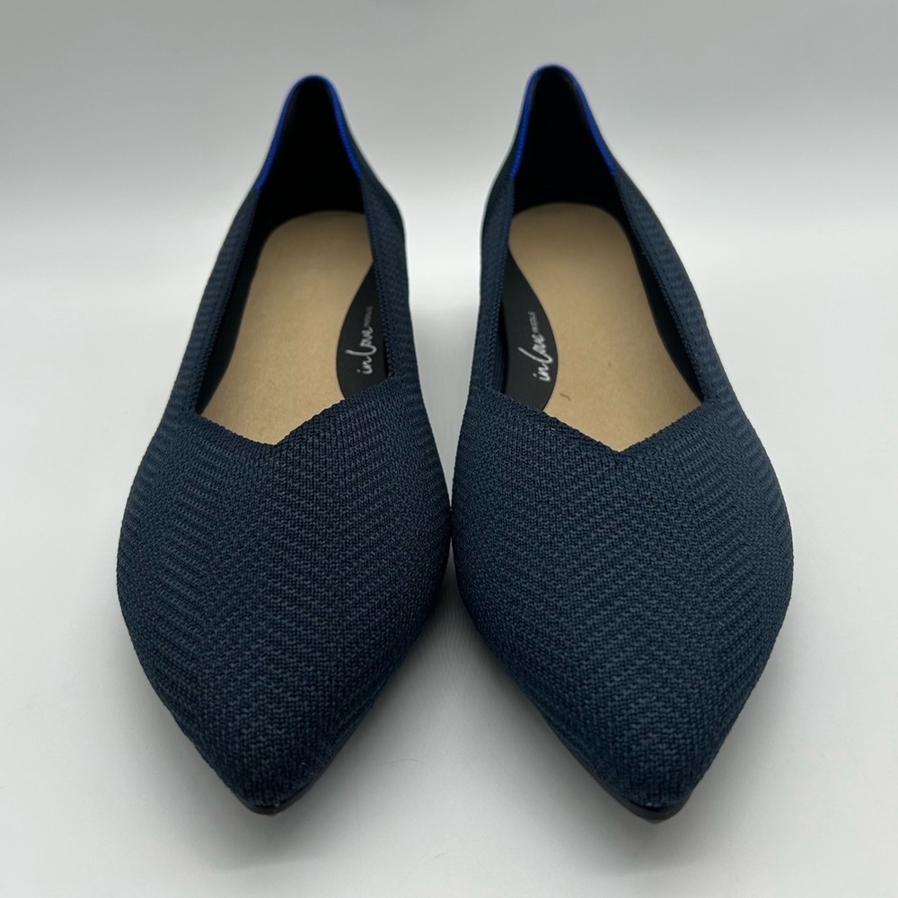 Rothy’s The High Point Knit Heels Navy Blue Sustainable Shoes Size 12 New In Box - Picture 6 of 12
